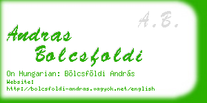 andras bolcsfoldi business card